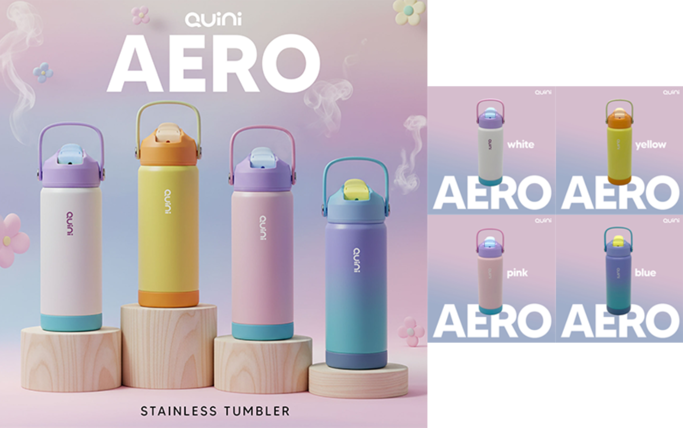 Quini Aero 500 ml & 1000 ml, Tumbler Stainless Steel Praktis untuk Gaya Hidup Aktif