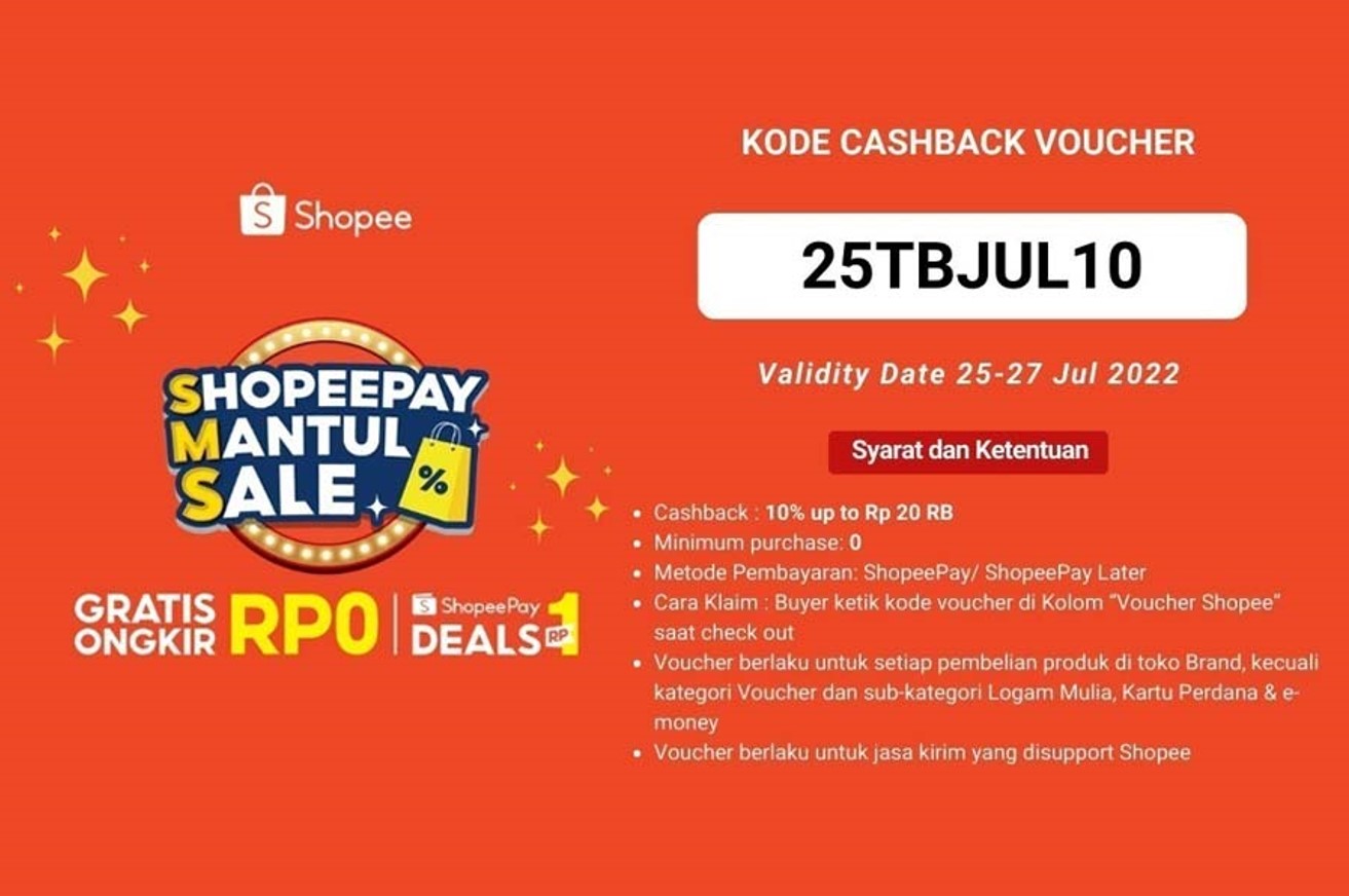 SHOPEE MANTUL SALE CASHBACK GEDE-GEDEAN