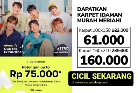 KARPET IDAMAN MURAH MERIAH DISKON 50% by ATOME