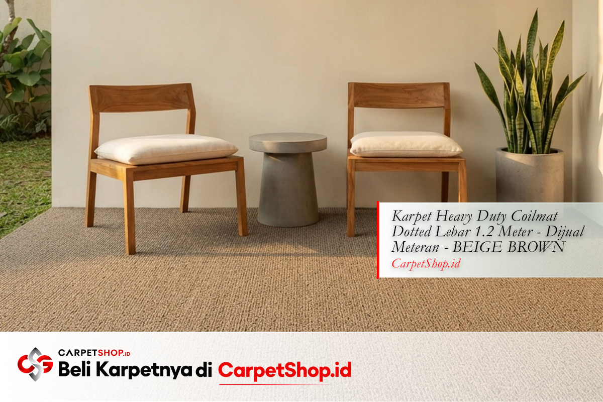 Teras minimalis modern karpet outdoor dengan Karpet Heavy Duty Coilmat Dotted Beige Brown