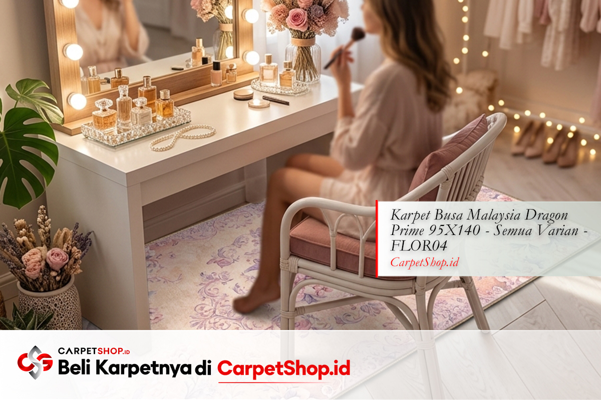 Dressing room feminin pink floral dreamy dengan Karpet Dragon Prime 95X140 FLOR04