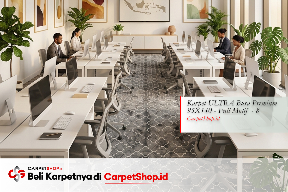 Area kerja kantor modern karpet profesional dengan Karpet ULTRA Busa Premium 95X140 Full Motif 8