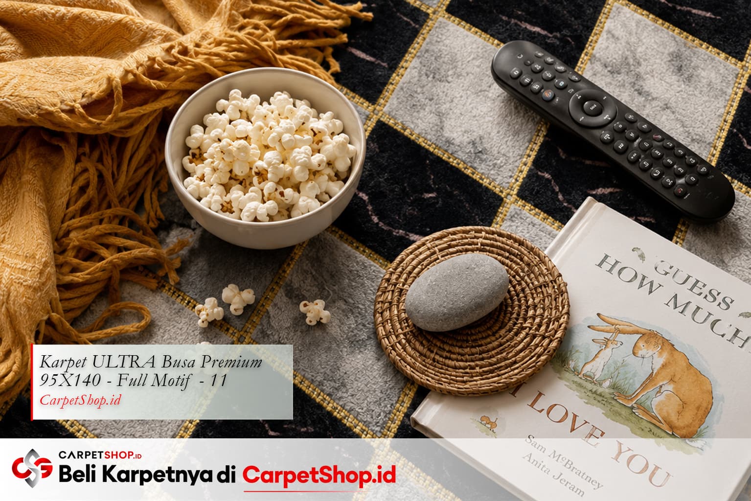 Ruang keluarga hangat dan nyaman dengan Karpet Dragon Prime 95X140 MOTIF-12