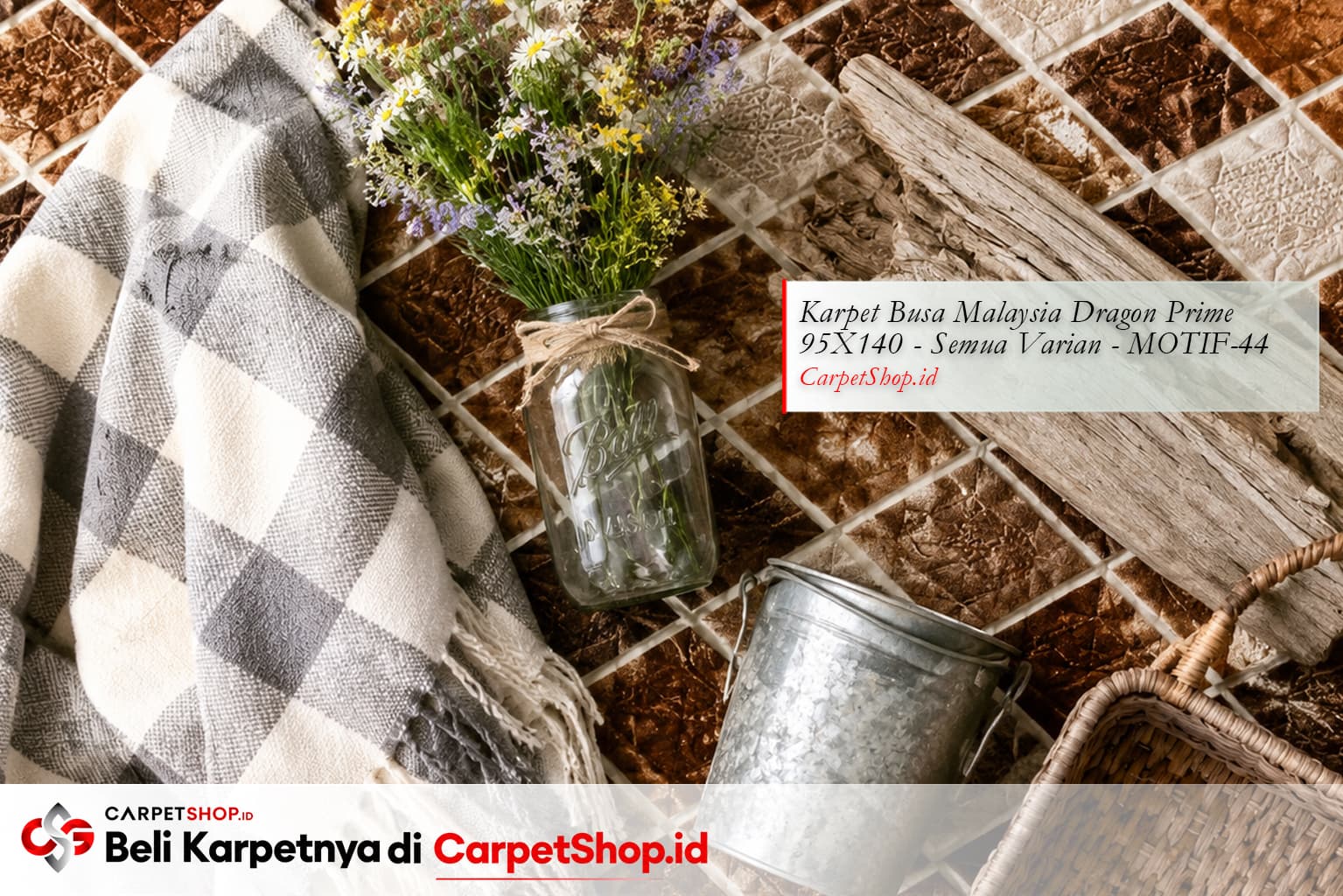 Elemen dekorasi Farmhouse Modern di atas Karpet Dragon Prime 95X140 MOTIF-44