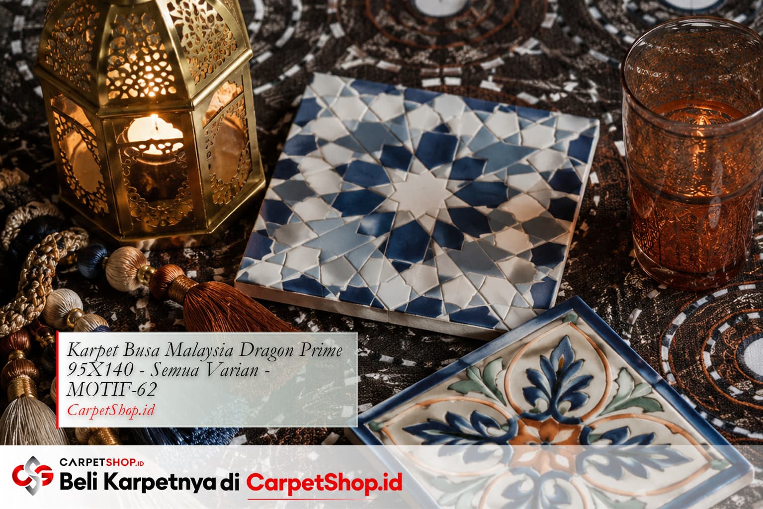 Elemen dekorasi Maroko di atas Karpet Dragon Prime 95X140 MOTIF-62