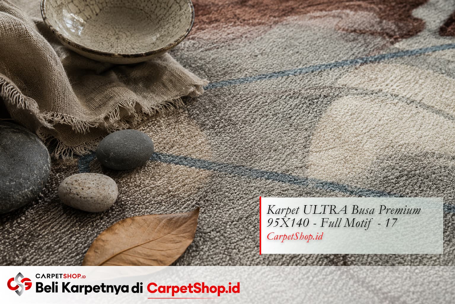 Elemen dekorasi Wabi-Sabi di atas Karpet ULTRA Busa Premium 95X140 Full Motif 17