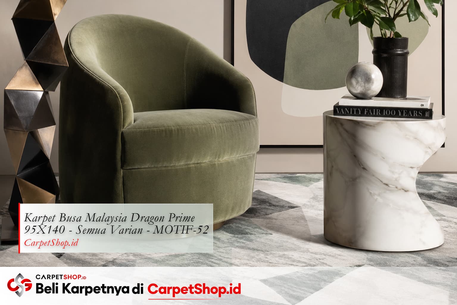 Elemen desain interior contemporary di atas Karpet Dragon Prime 95X140 MOTIF-52