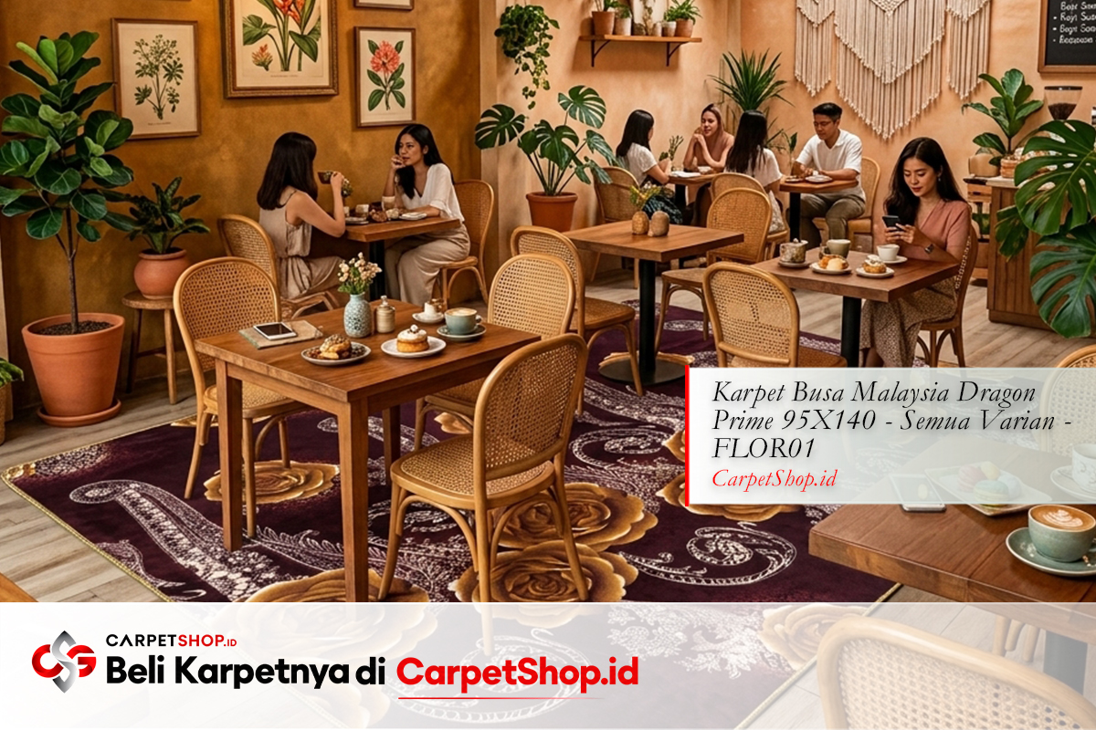 Kafe Bohemian karpet floral hangat dengan Karpet Dragon Prime 95X140 FLOR01