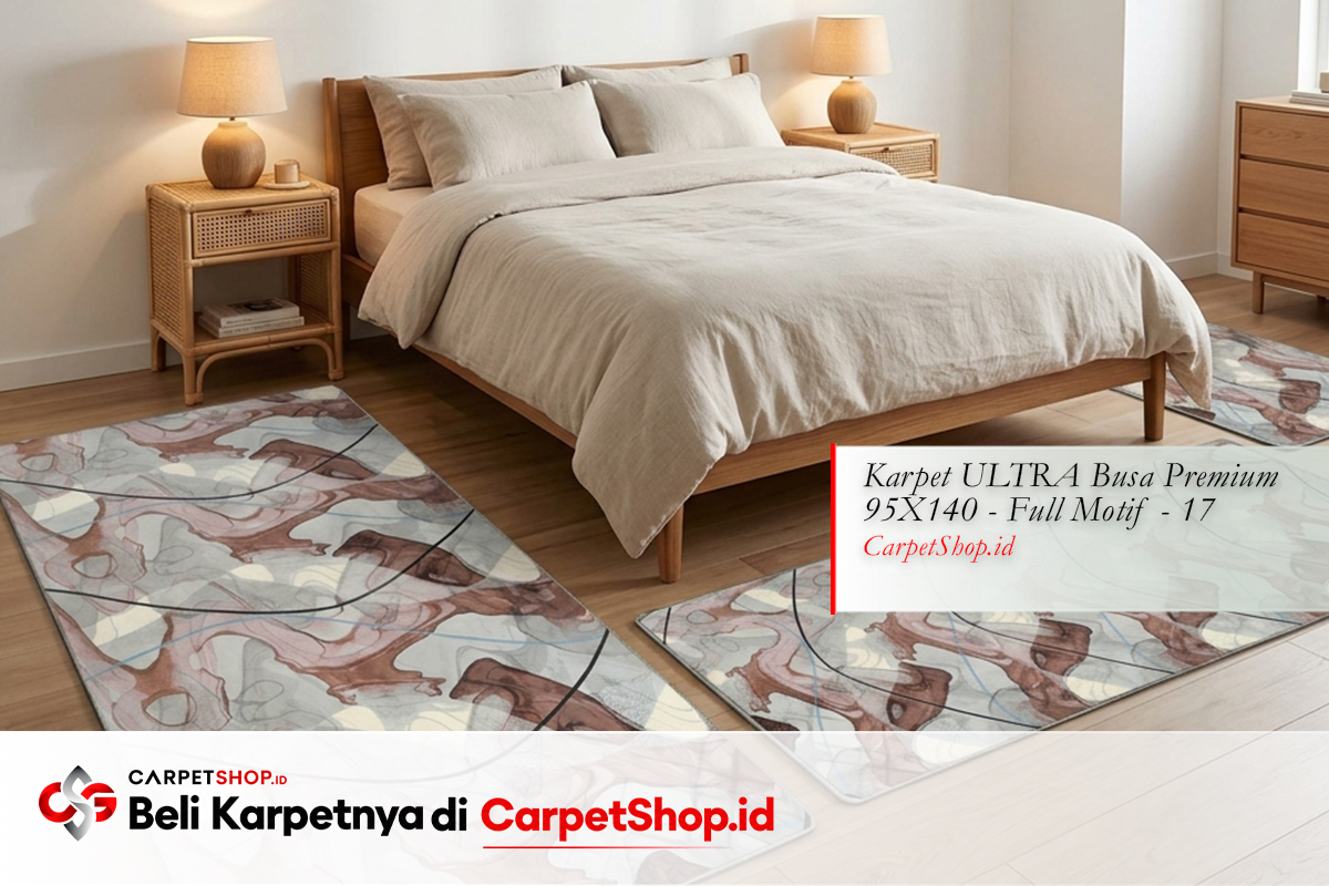 Kamar tidur 4x4 dua karpet dua sisi dengan Karpet ULTRA Busa Premium 95X140 Full Motif 17