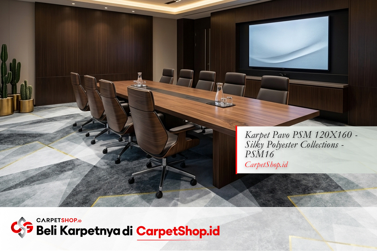 Ruang meeting kantor karpet premium dengan Karpet Pavo PSM 120X160 Silky Polyester PSM16