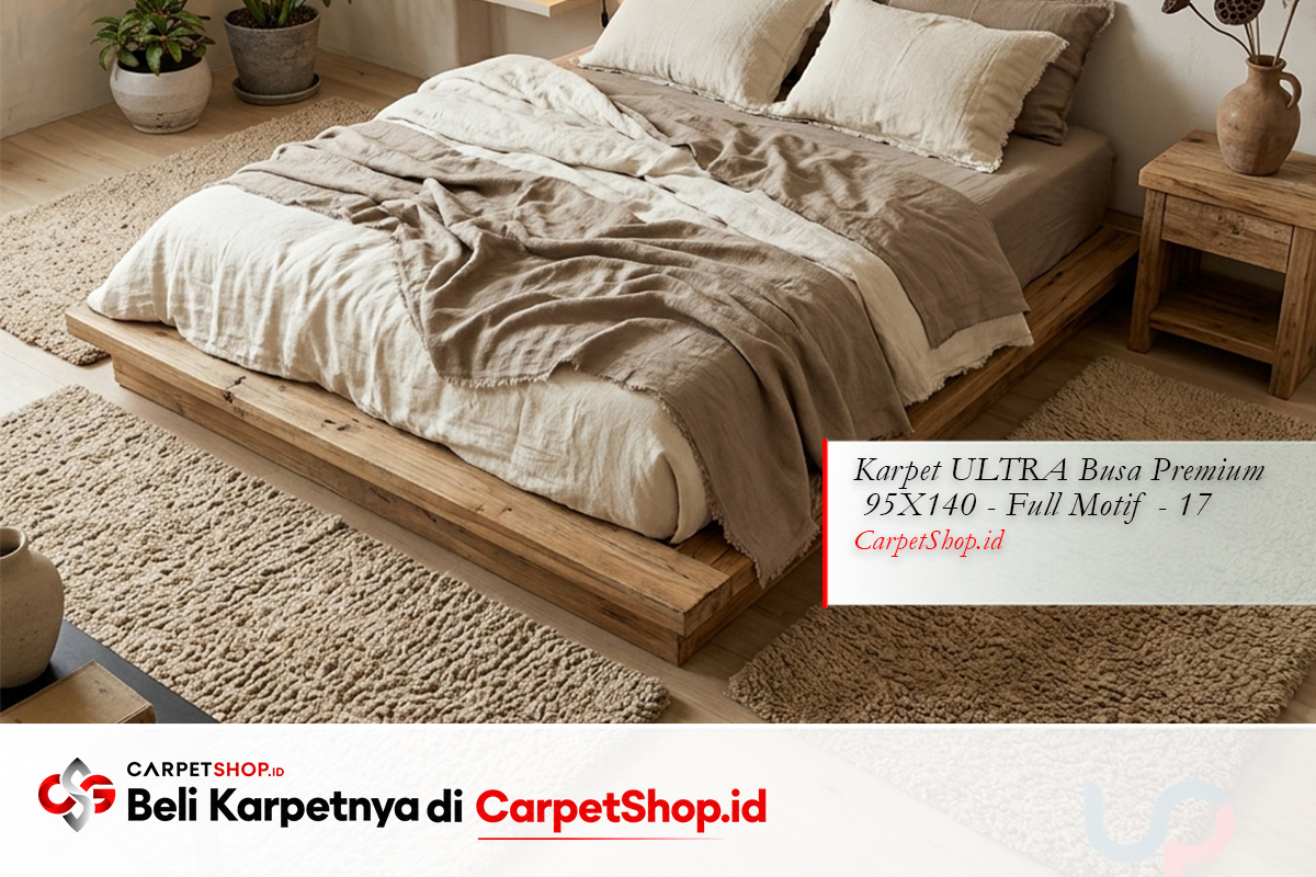 Karpet warna coklat untuk kamar tidur Wabi-Sabi dengan Karpet ULTRA Busa Premium 95X140 Full Motif 17