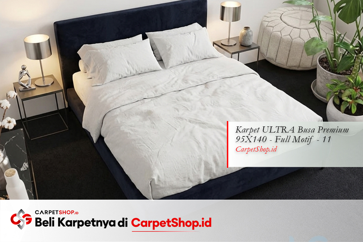 Karpet warna hitam modern sophisticated untuk kamar tidur dengan Karpet ULTRA Busa Premium 95X140 Full Motif 11
