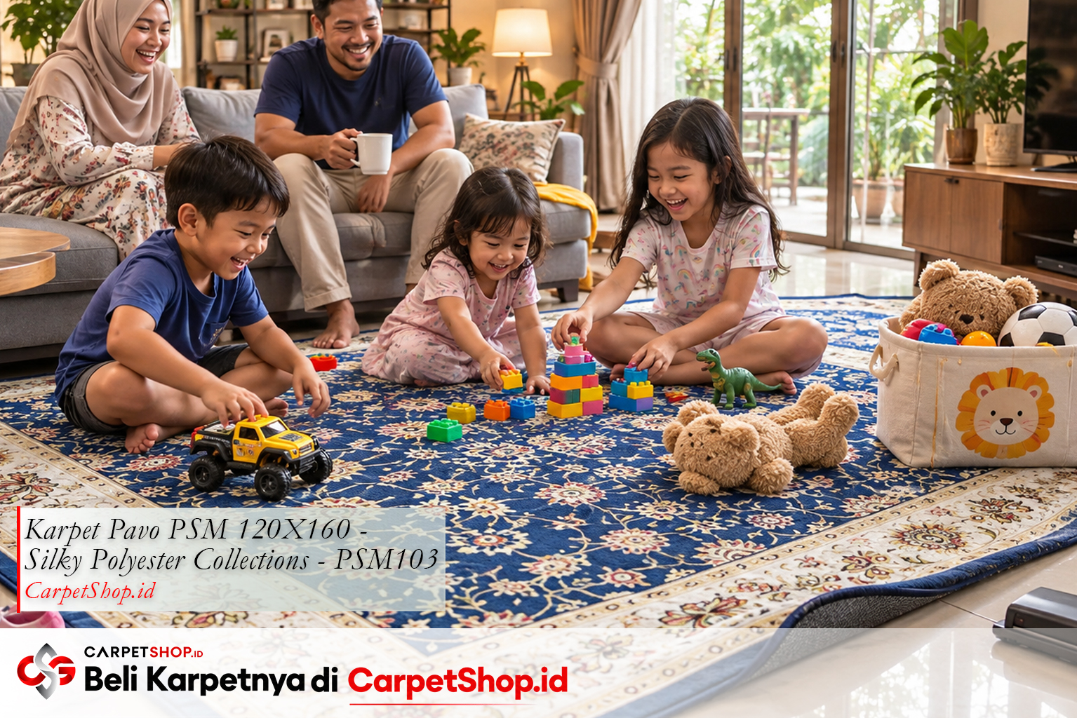 Kapan pilih karpet Malaysia — Karpet Pavo PSM 120X160 Silky Polyester PSM103 untuk perbandingan