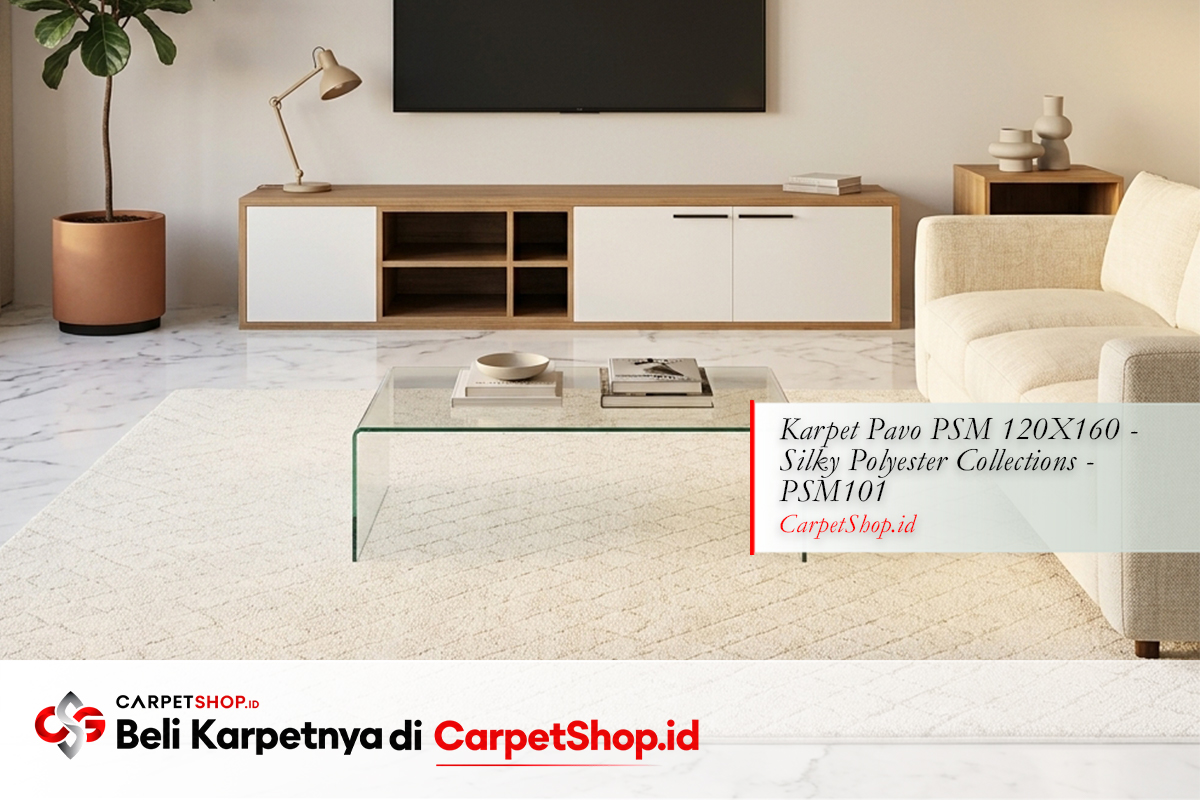 Karpet krem harmonis di lantai marmer dengan Karpet ULTRA Busa Premium 95X140 Full Motif 6