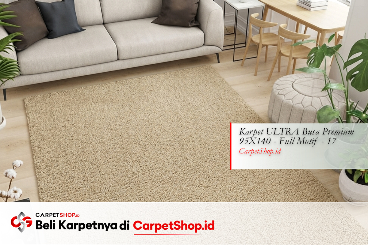 Open plan Skandinavia satu karpet krem besar dengan Karpet ULTRA Busa Premium 95X140 Full Motif 17