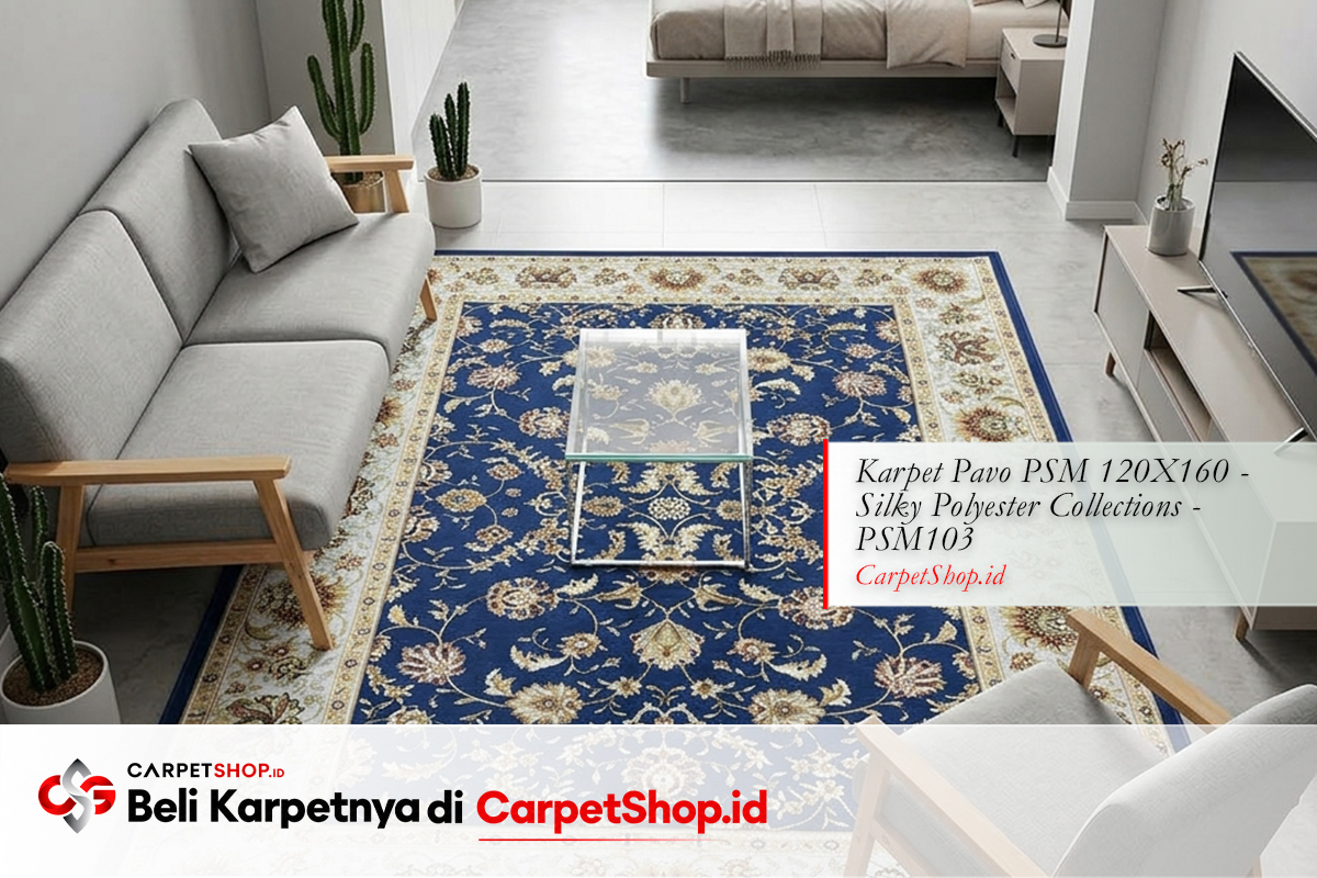 Karpet 120x160 anchor studio 25m² dengan Karpet Pavo PSM 120X160 Silky Polyester PSM103