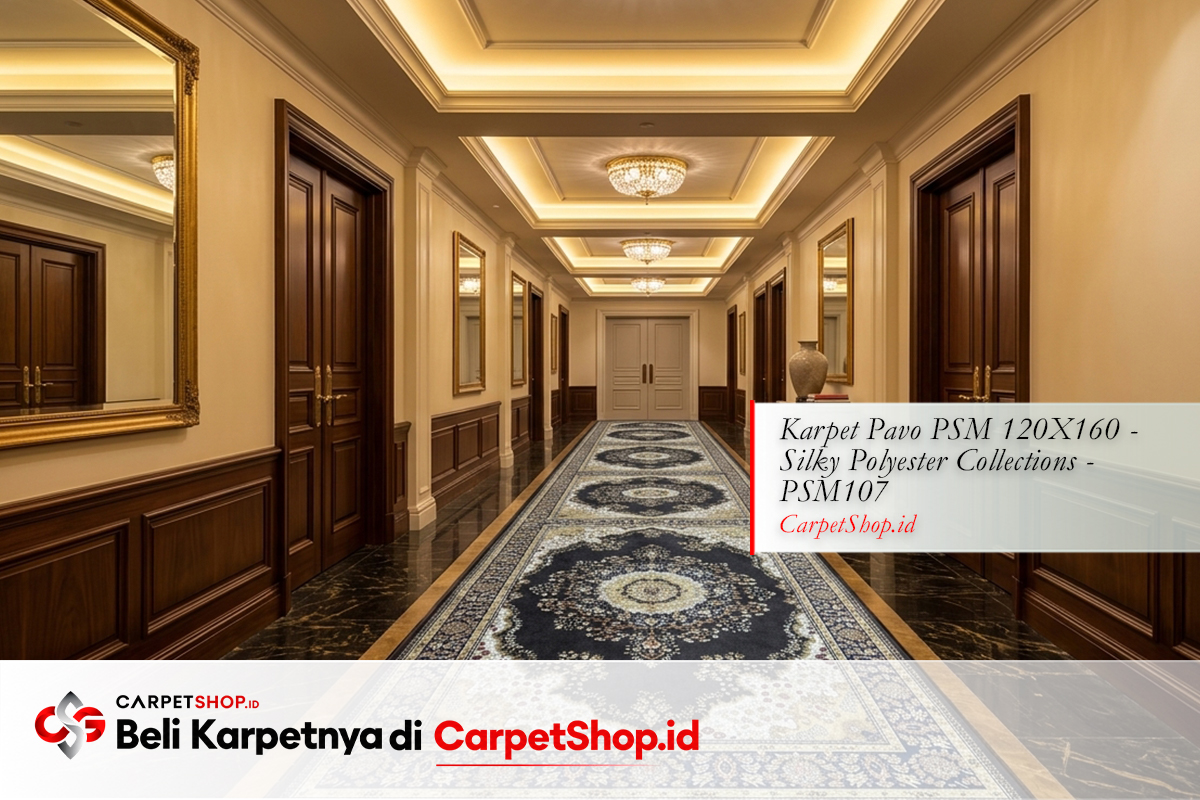 Runner koridor hotel mewah grand dengan Karpet Pavo PSM 120X160 Silky Polyester PSM107