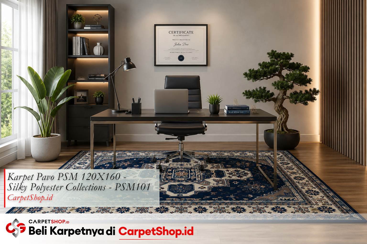 Feng shui karpet biru karier — Karpet Pavo PSM 120X160 Silky Polyester PSM101