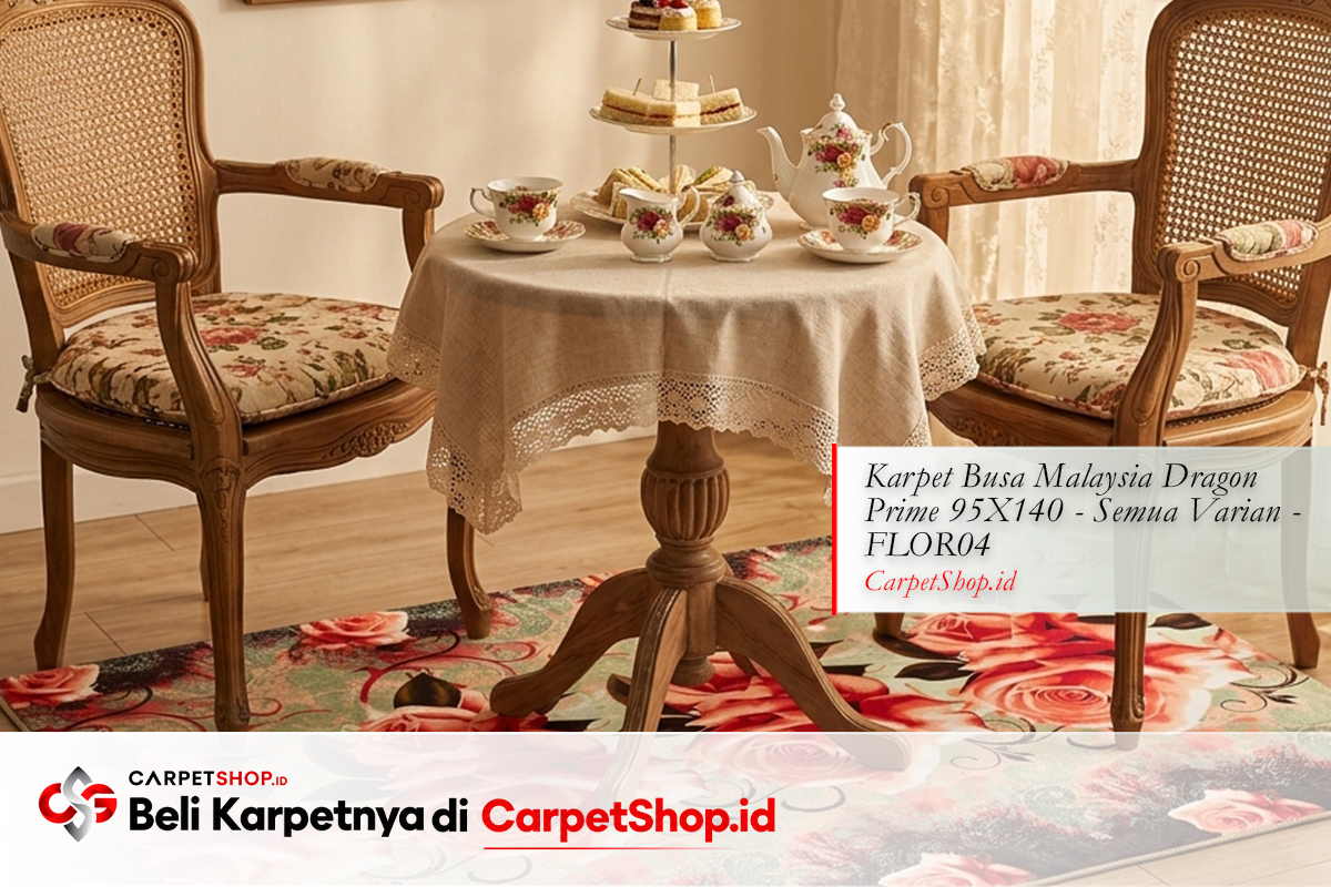 Sudut teh grandmillennial vintage elegan dengan Karpet Dragon Prime 95X140 FLOR04
