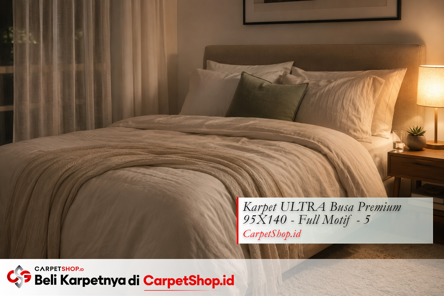 Kamar tidur desain interior Hygge hangat nyaman dengan Karpet ULTRA Busa Premium 95X140 Full Motif 5