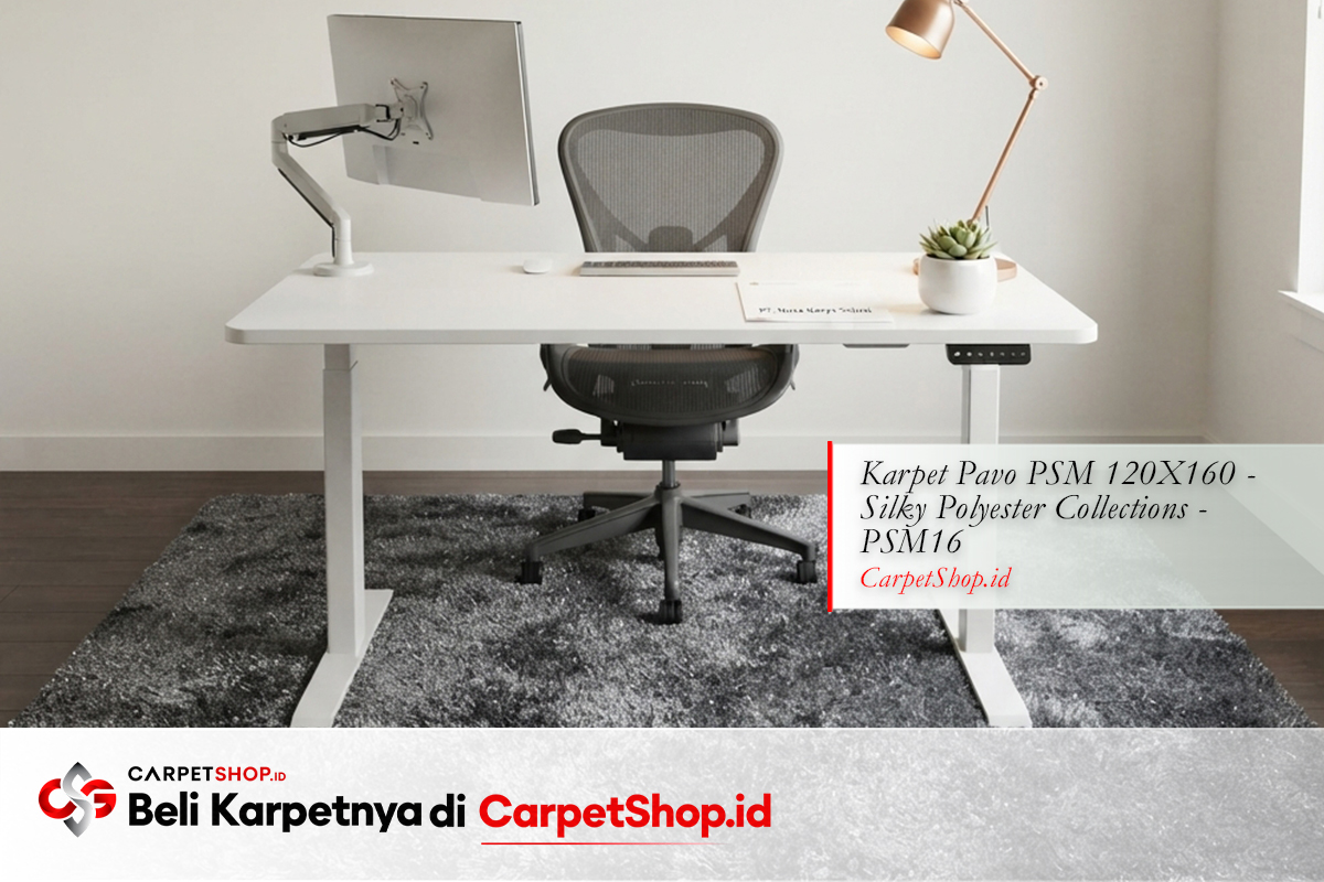 Home office Jakarta minimalis profesional dengan Karpet Pavo PSM 120X160 Silky Polyester PSM16