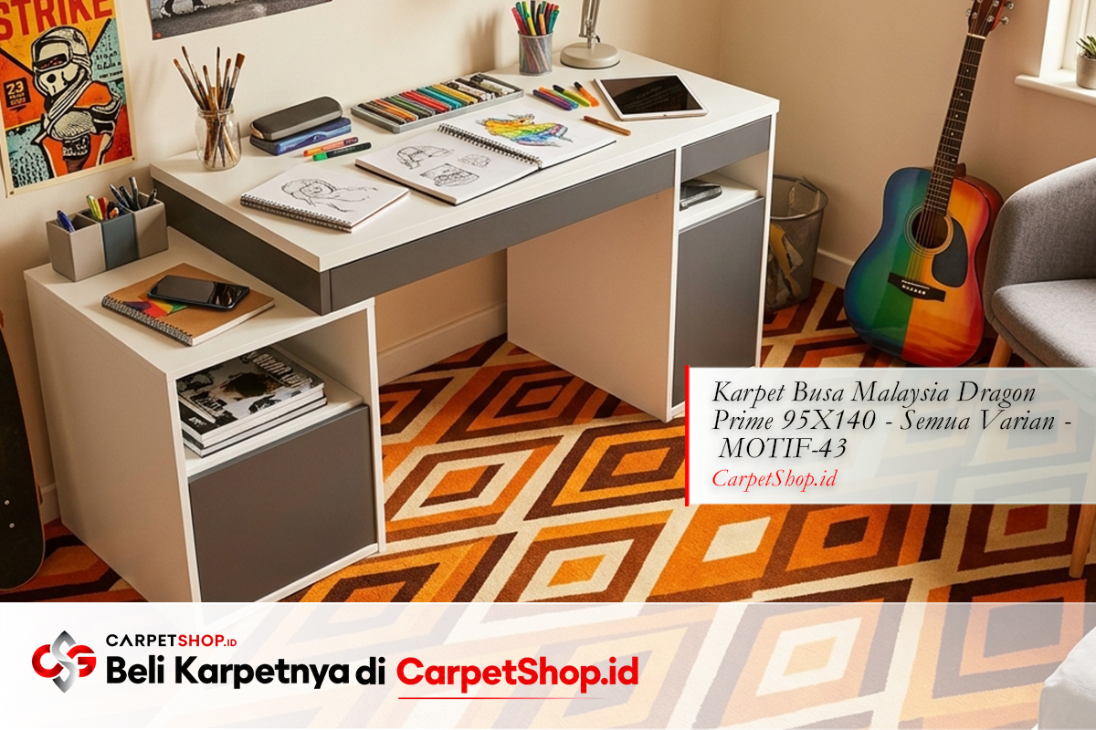 Karpet warna oranye energik untuk kamar remaja dengan Karpet Dragon Prime 95X140 MOTIF-43
