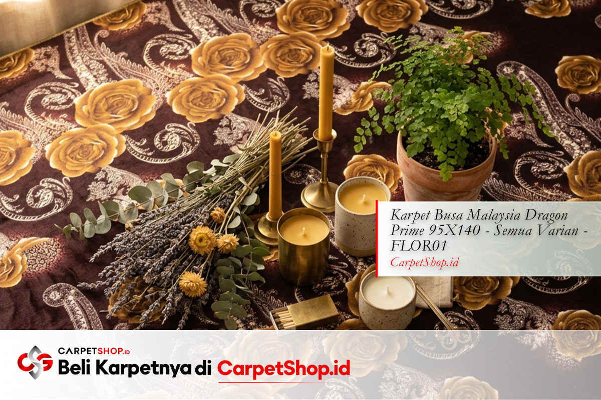 Studio foto Bohemian background floral lifestyle dengan Karpet Dragon Prime 95X140 FLOR01