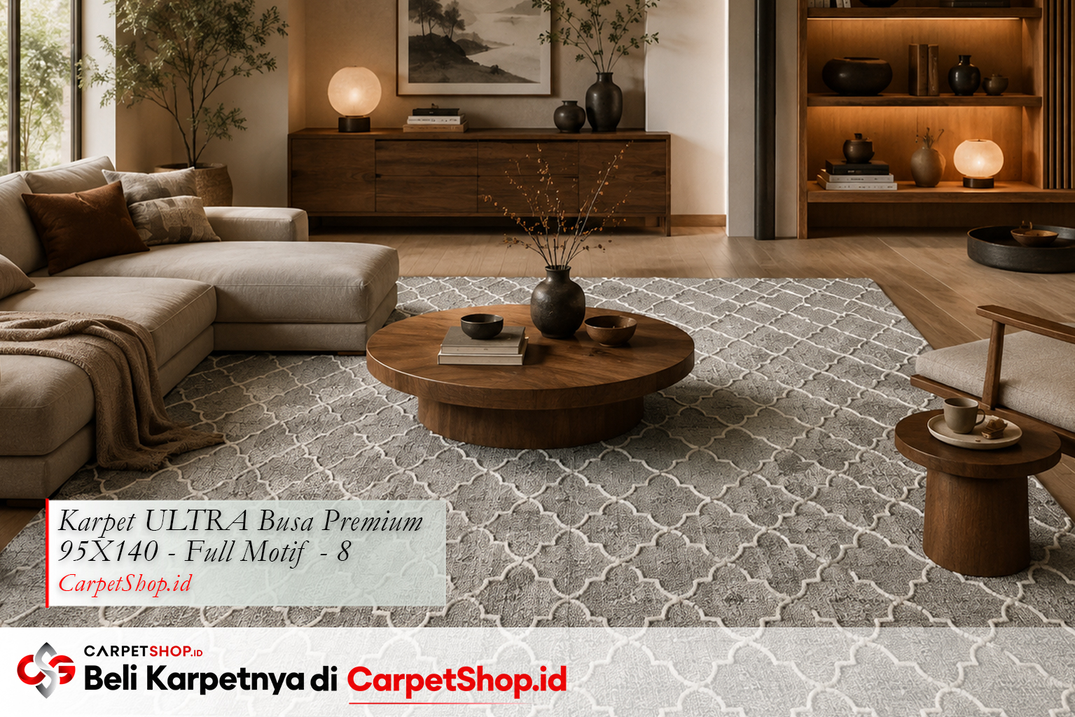 Tren Japandi 2026 dengan Karpet ULTRA Busa Premium 95X140 Full Motif 8