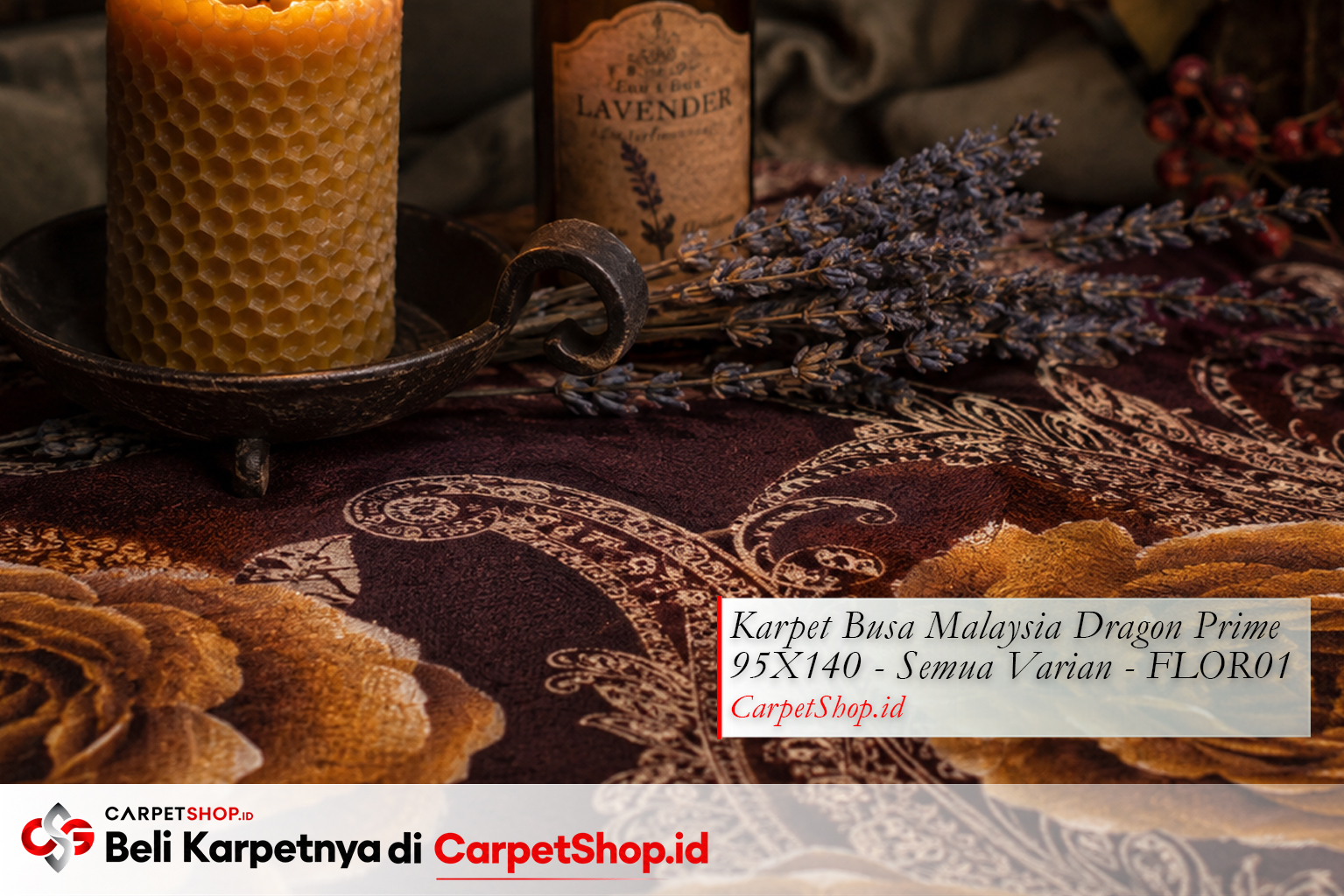Detail elemen botanical dark cottagecore dengan Karpet Dragon Prime 95X140 FLOR01