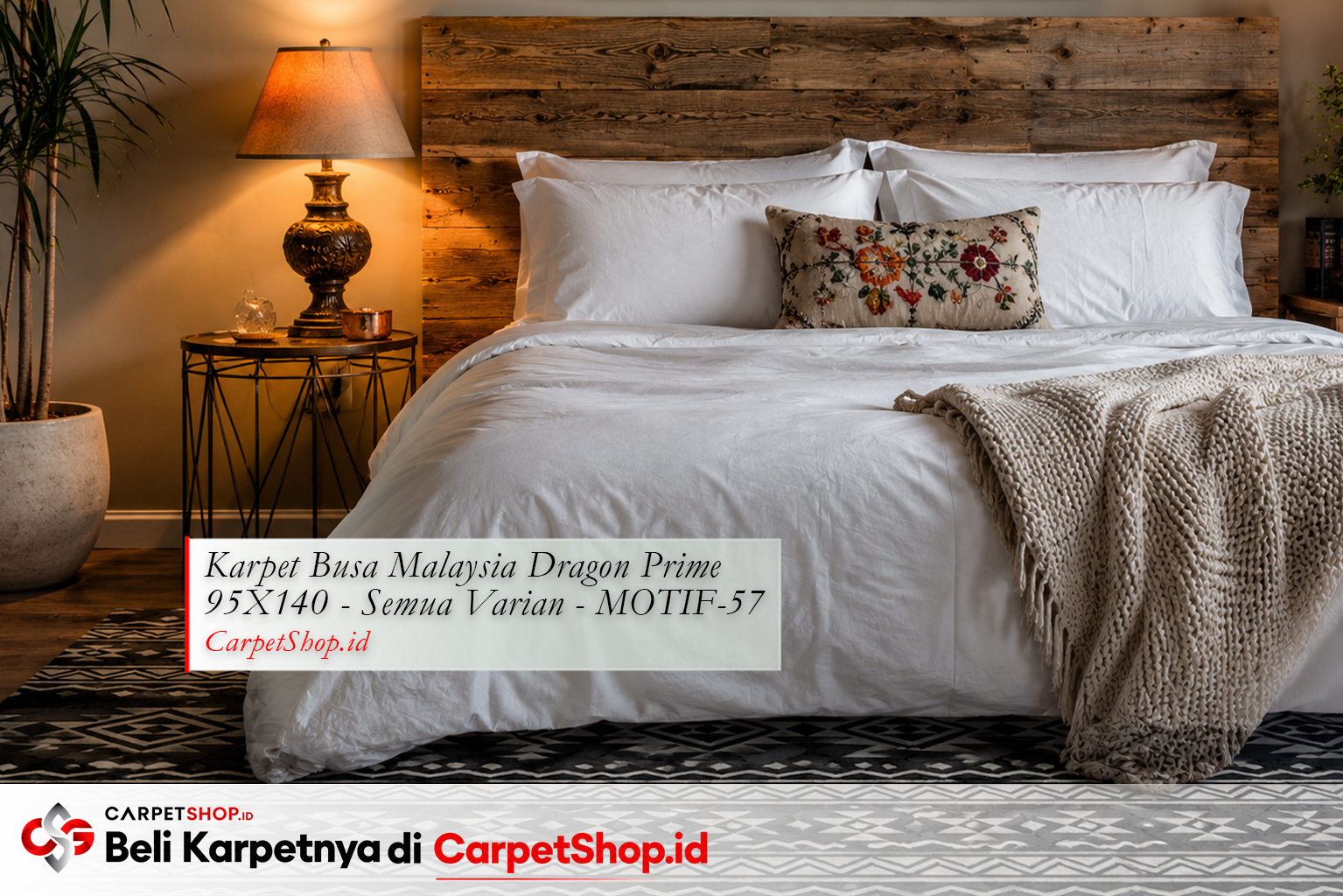 Kamar tidur Eclectic dengan Karpet Dragon Prime 95X140 MOTIF-57