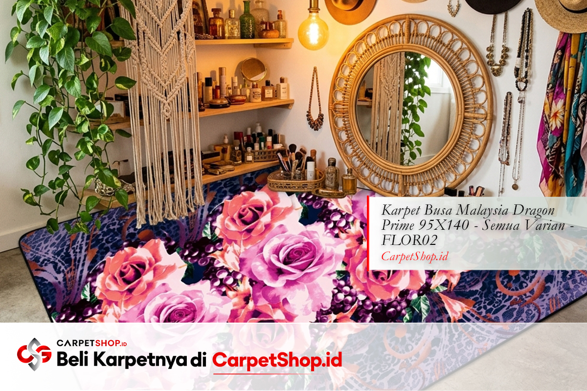Dressing room Bohemian karpet floral bold dengan Karpet Dragon Prime 95X140 FLOR02