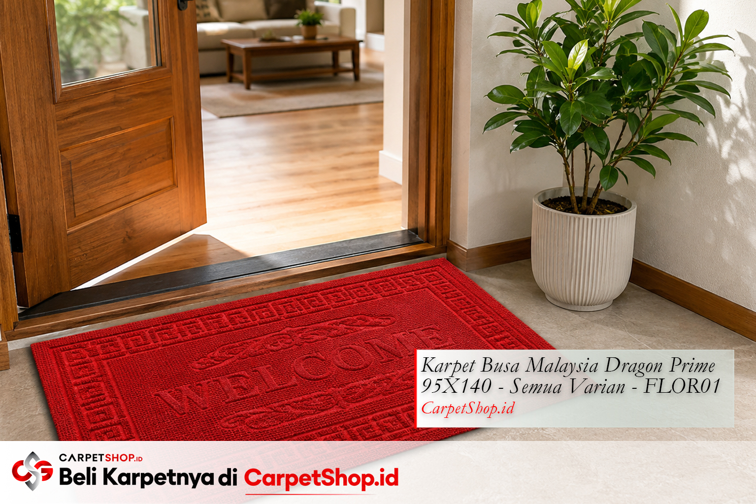 Feng shui keset merah pintu masuk chi gerbang — Karpet Dragon Prime 95X140 FLOR01