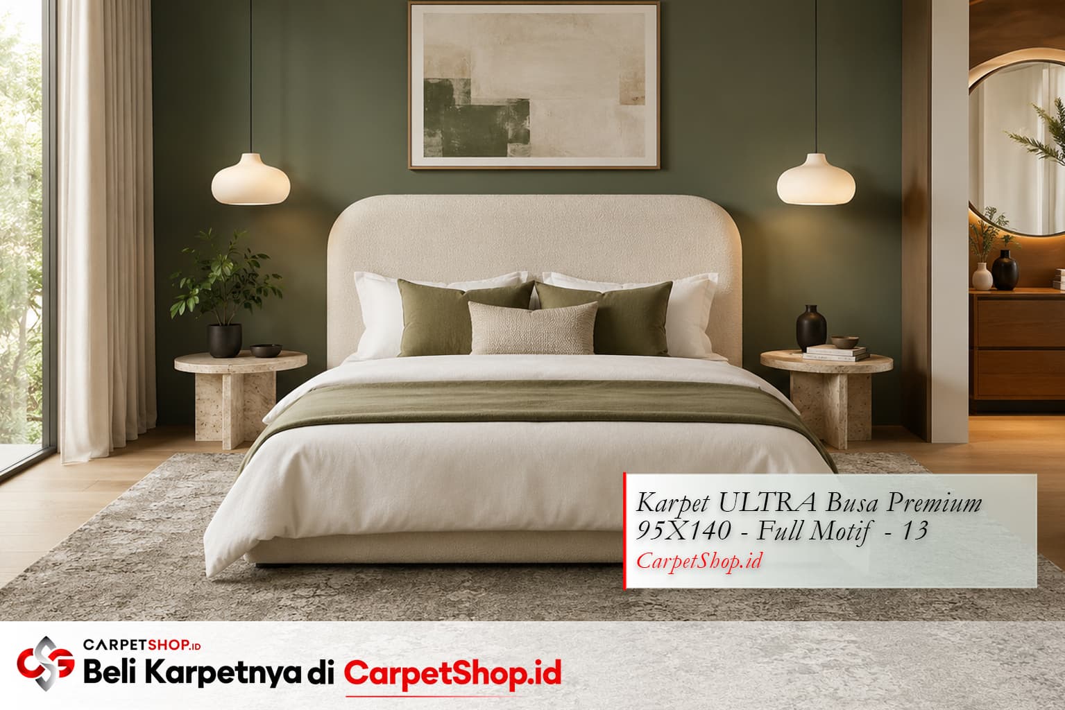 Kamar tidur contemporary 2026 dengan Karpet ULTRA Busa Premium 95X140 Full Motif 13