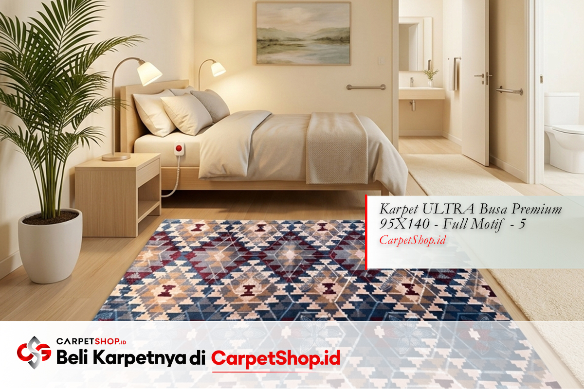 Kamar tidur mertua anti selip aman dengan Karpet ULTRA Busa Premium 95X140 Full Motif 5