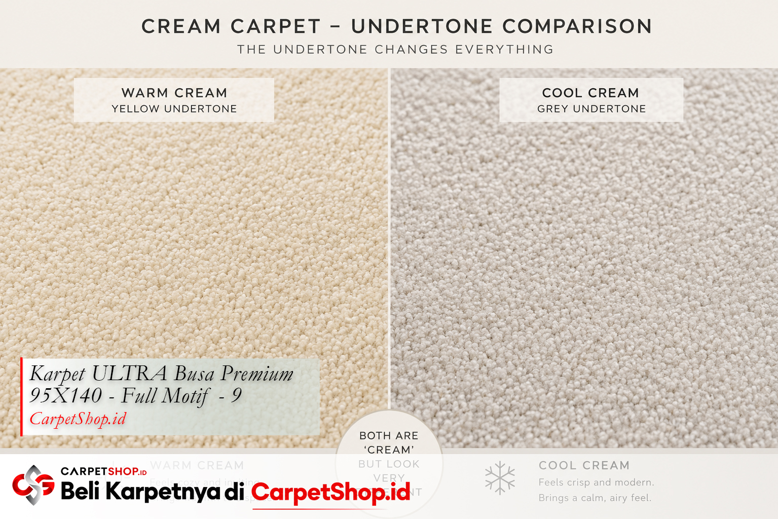 Perbandingan undertone karpet krem -- Karpet ULTRA Busa Premium 95X140 Full Motif 9