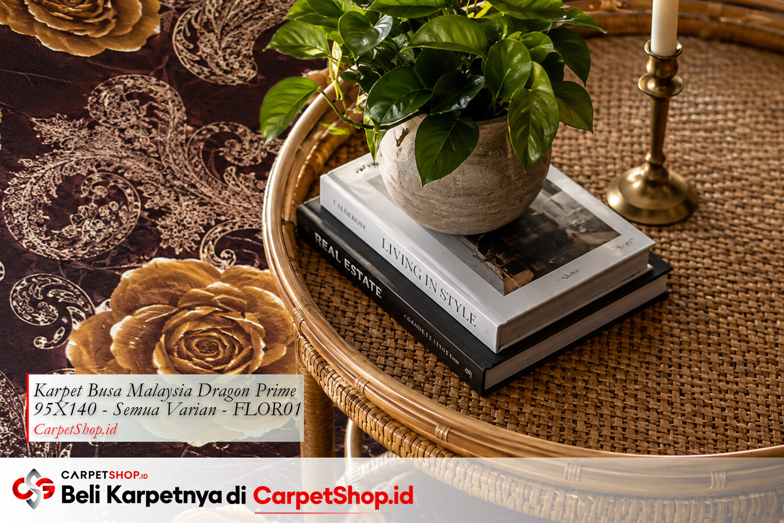 Detail layering maximalist dengan Karpet Dragon Prime 95X140 FLOR01