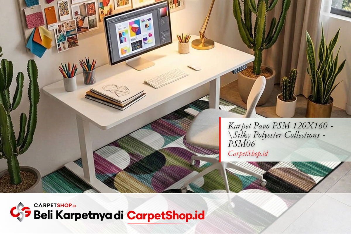 Karpet multicolor kreatif home office dengan Karpet Pavo PSM 120X160 Silky Polyester PSM06