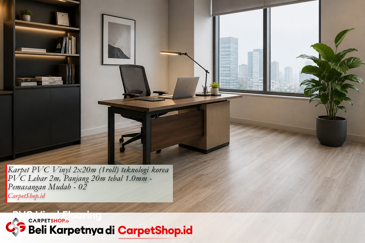 Karpet PVC Vinyl motif kayu untuk kantor — Karpet PVC Vinyl 2x20m Motif 02