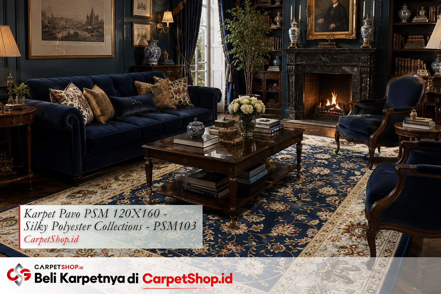Tren Persian Revival 2026 dengan Karpet Pavo PSM 120X160 Silky Polyester PSM103