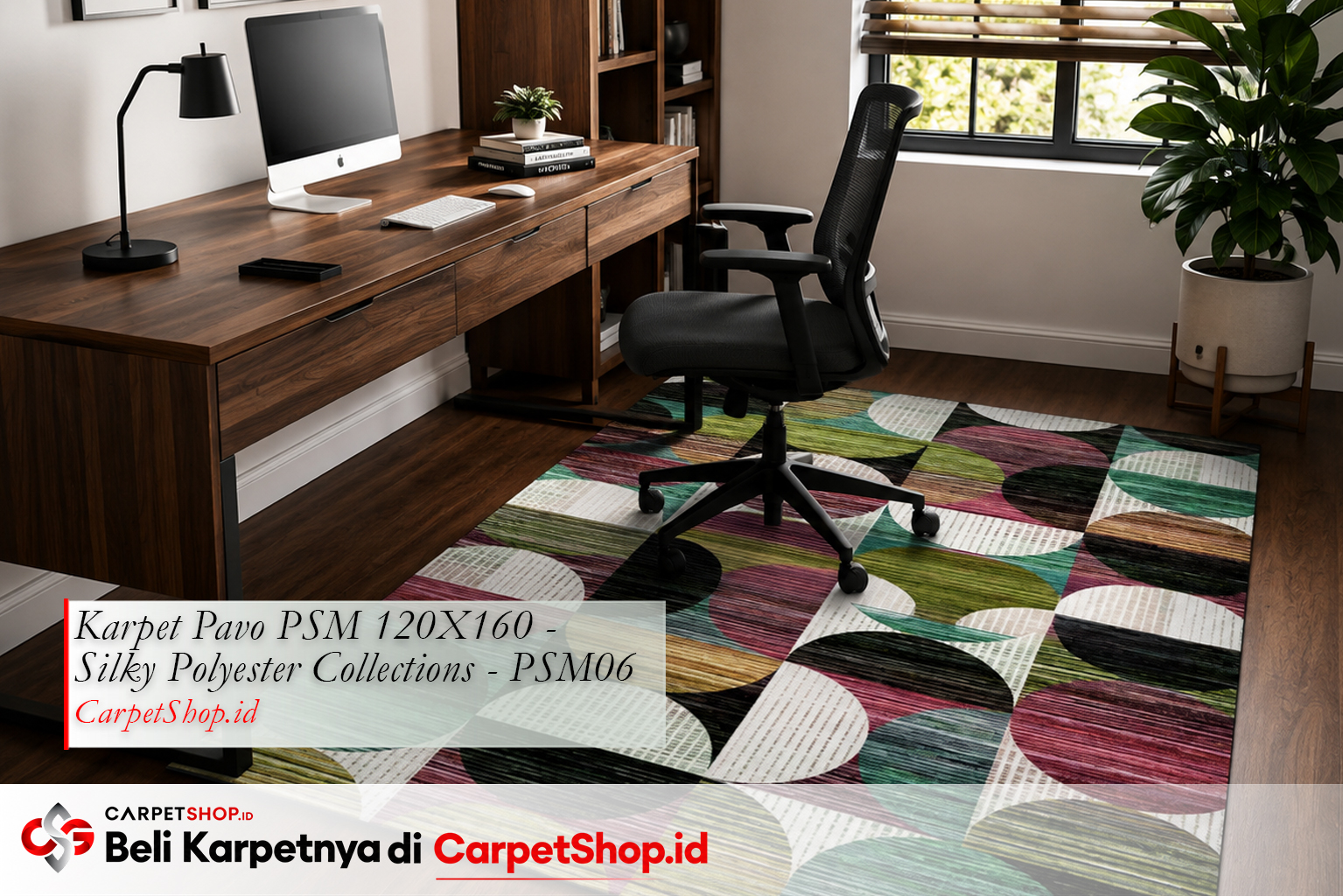 Panduan warna karpet untuk home office -- Karpet Pavo PSM 120X160 Silky Polyester PSM06 warna