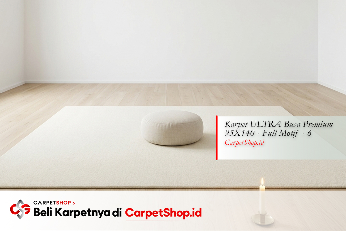 Ruang meditasi minimalis putih dengan Karpet ULTRA Busa Premium 95X140 Full Motif 6