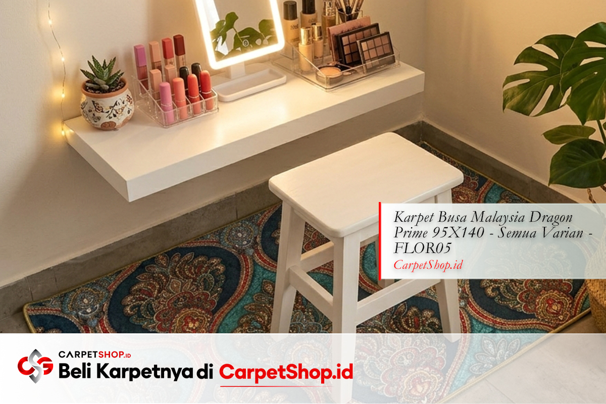 Makeup corner pastel sudut kecil dengan Karpet Dragon Prime 95X140 FLOR05