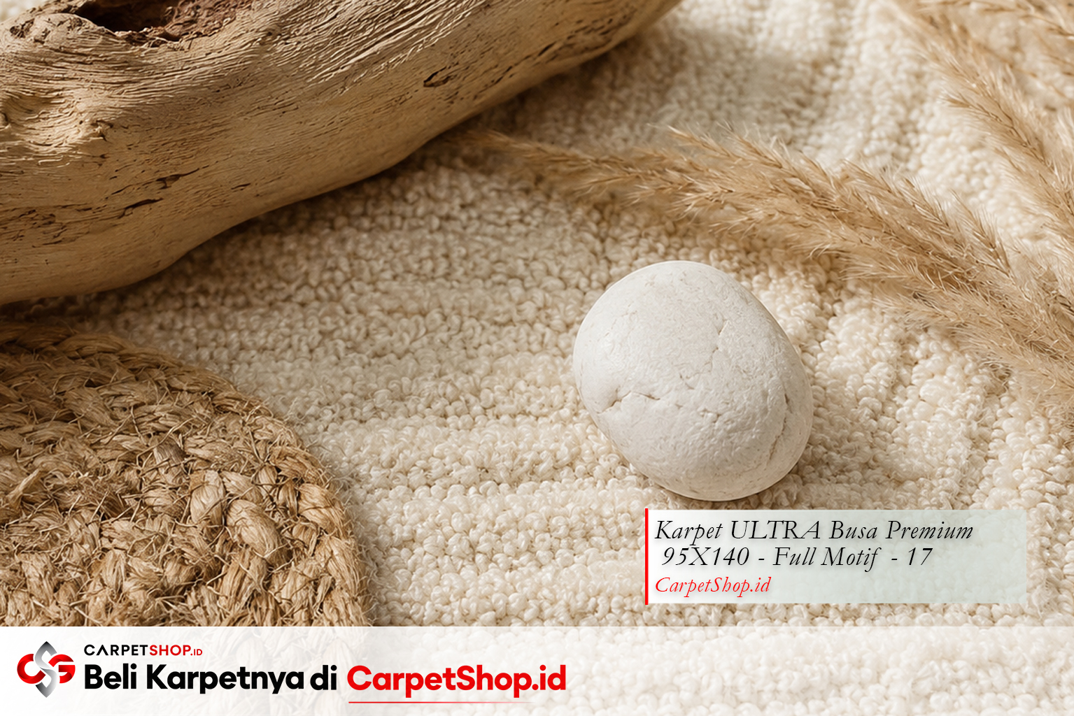 Detail elemen tekstur desain interior coastal dengan Karpet ULTRA Busa Premium 95X140 Full Motif 17