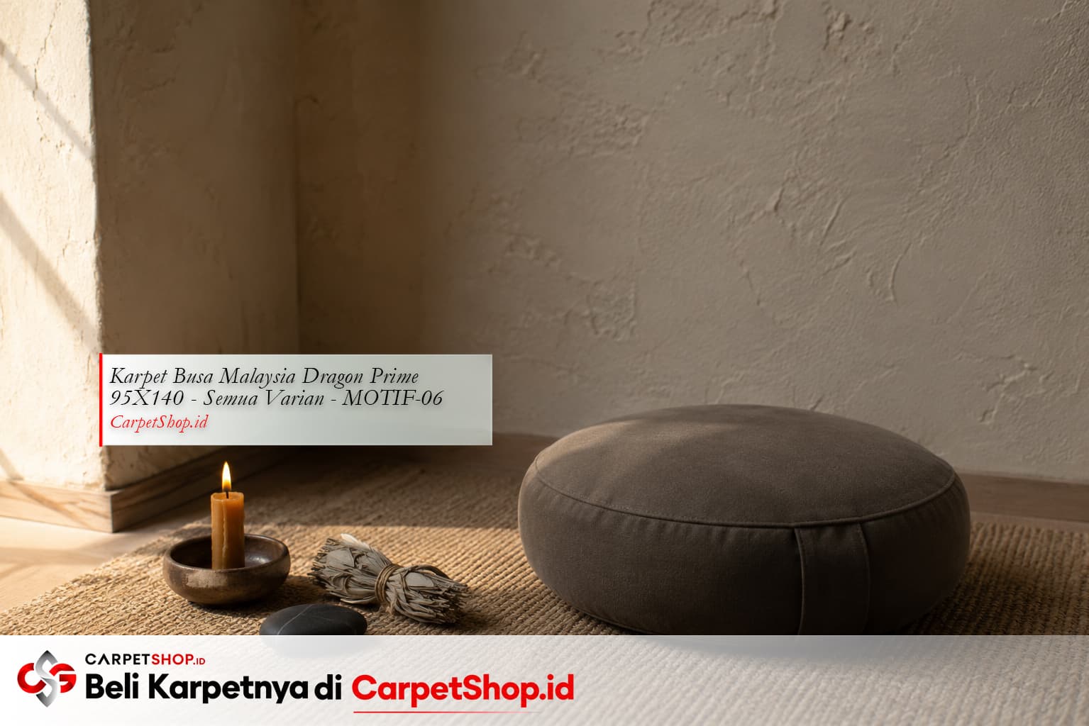 Sudut meditasi Wabi-Sabi dengan Karpet Dragon Prime 95X140 MOTIF-06