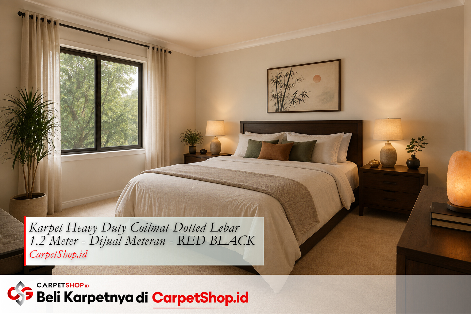 Feng shui karpet krem kamar tidur keseimbangan — Karpet Heavy Duty Coilmat Red Black