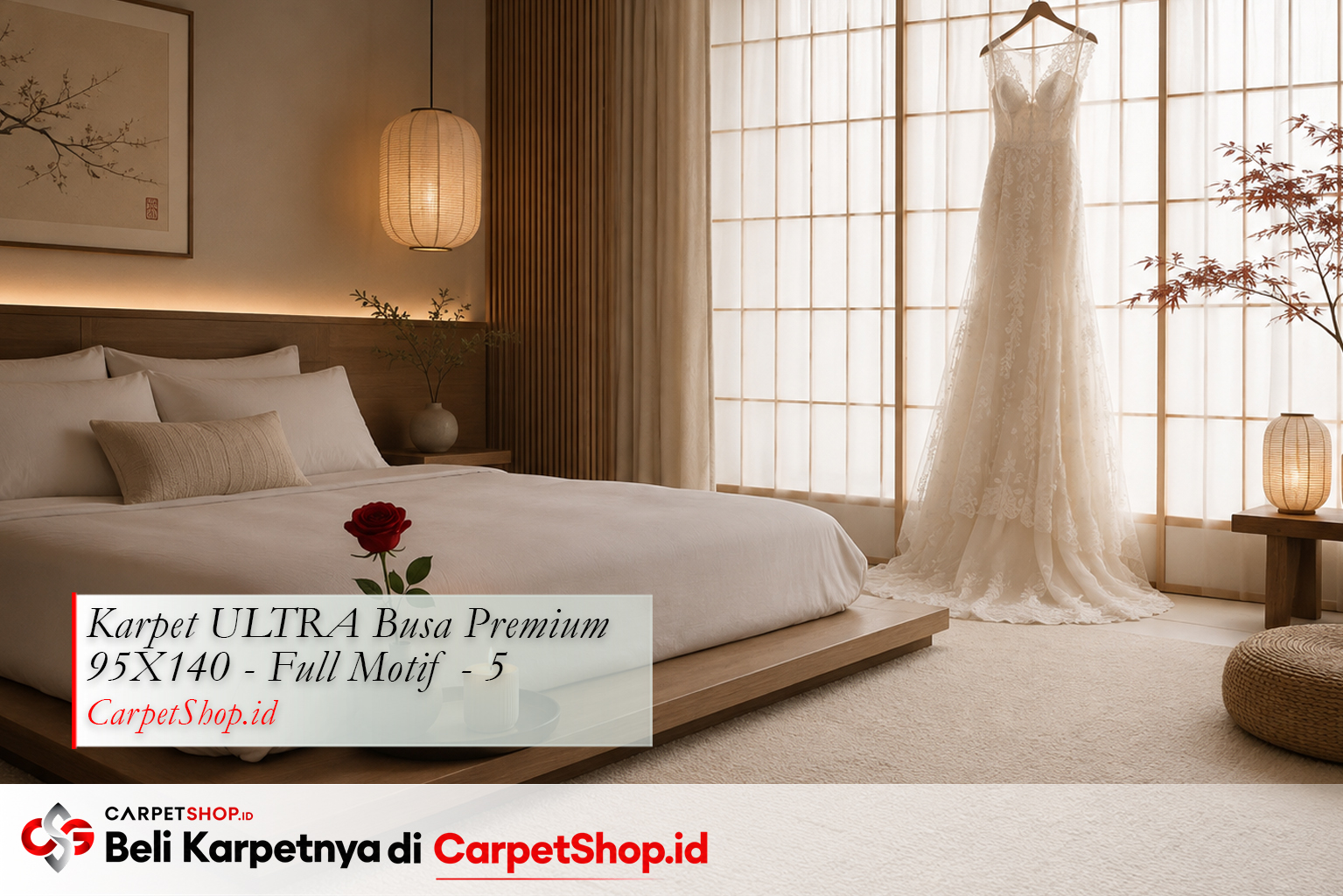 Kamar pengantin Japandi minimalis intim -- Karpet ULTRA Busa Premium 95X140 Full Motif 5