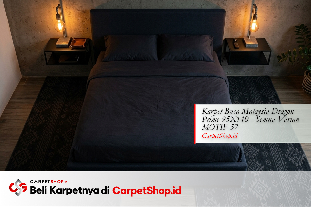 Kamar tidur 4x4 Industrial karpet dark moody dengan Karpet Dragon Prime 95X140 MOTIF-57