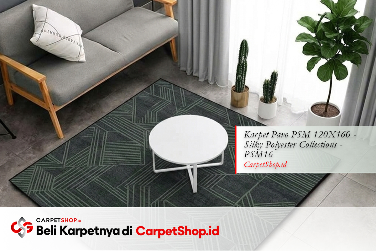 Karpet warna hijau untuk studio apartment compact dengan Karpet Pavo PSM 120X160 Silky Polyester PSM16