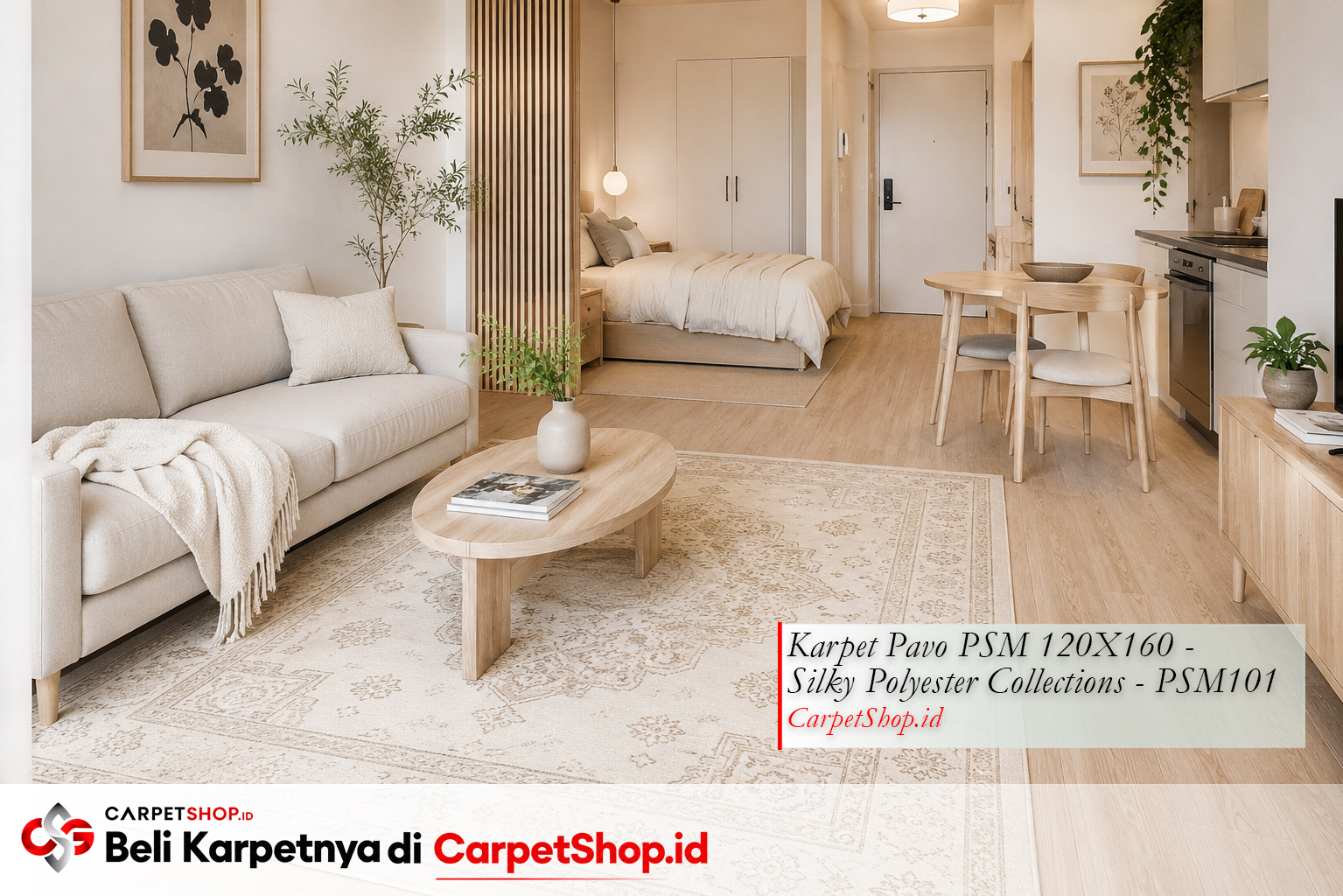 Orientasi karpet memanjang untuk ruangan sempit -- Karpet Pavo PSM 120X160 Silky Polyester PSM101