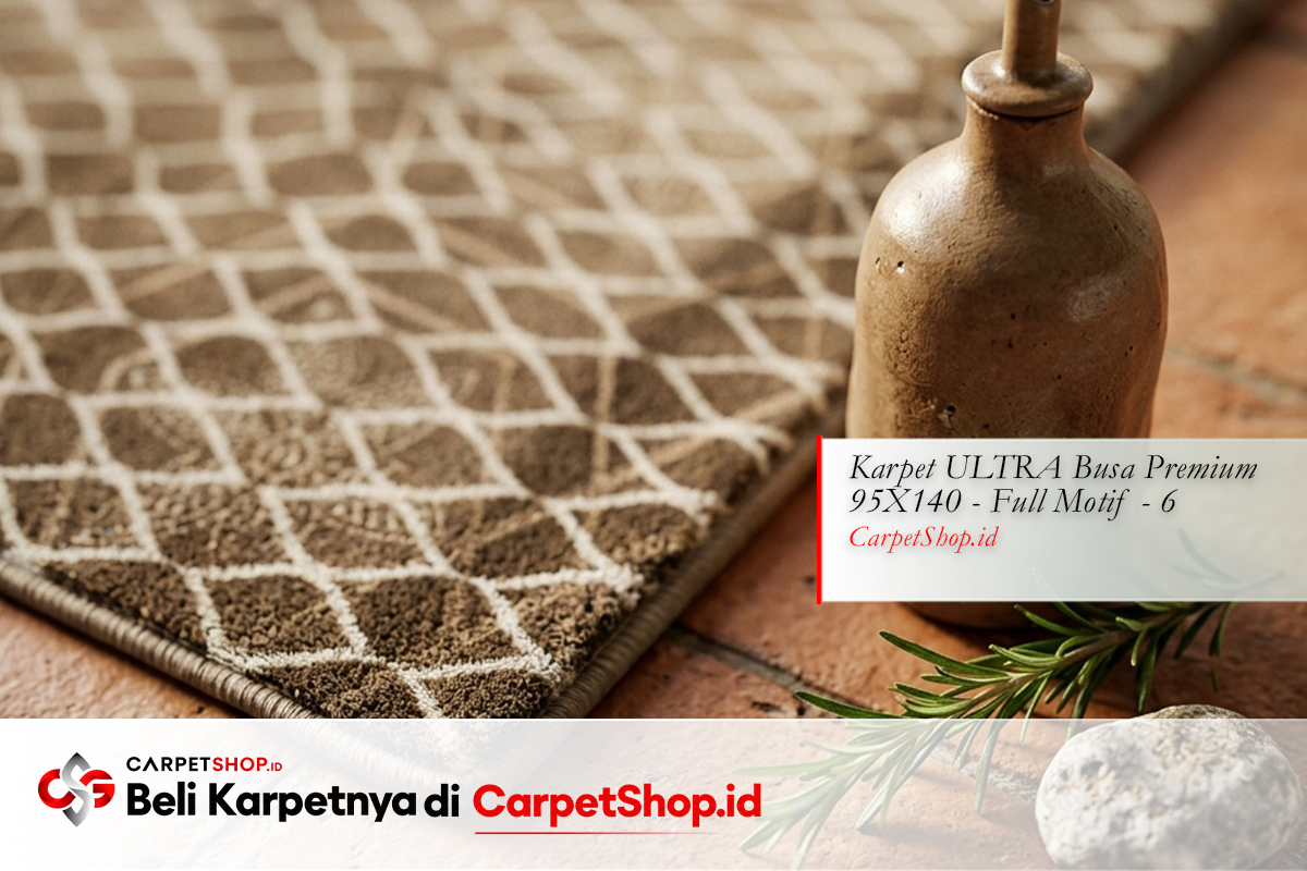 Detail elemen tekstur desain interior Mediterranean dengan Karpet ULTRA Busa Premium 95X140 Full Motif 6